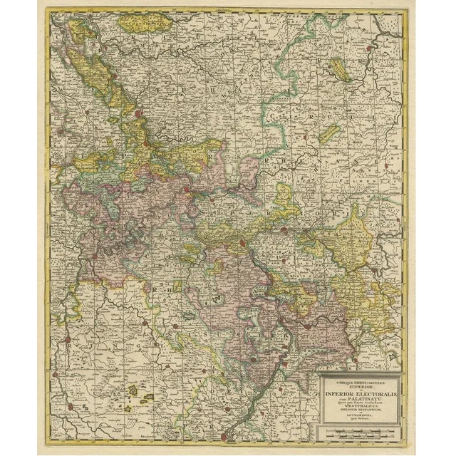 Antique Map of the Area Centered on the Rhine River For Sale - Image 3 of 6