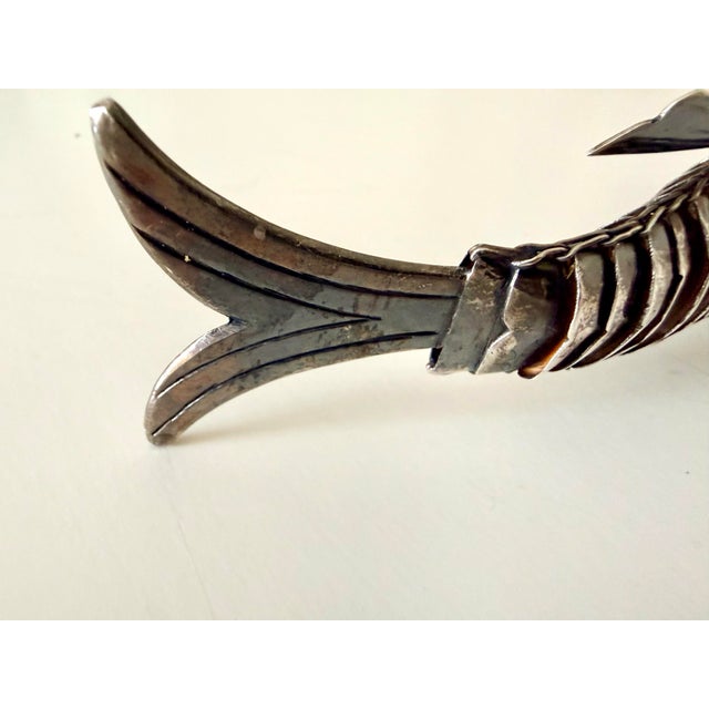 Late 19th Century Rare Antique Sterling Silver Articulated Fish Form Spice Box Holder For Sale - Image 5 of 7