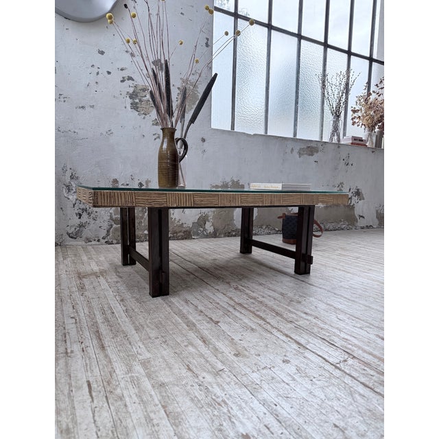 Ceramic Coffee Table with Carved Stone, 1950s For Sale - Image 10 of 18