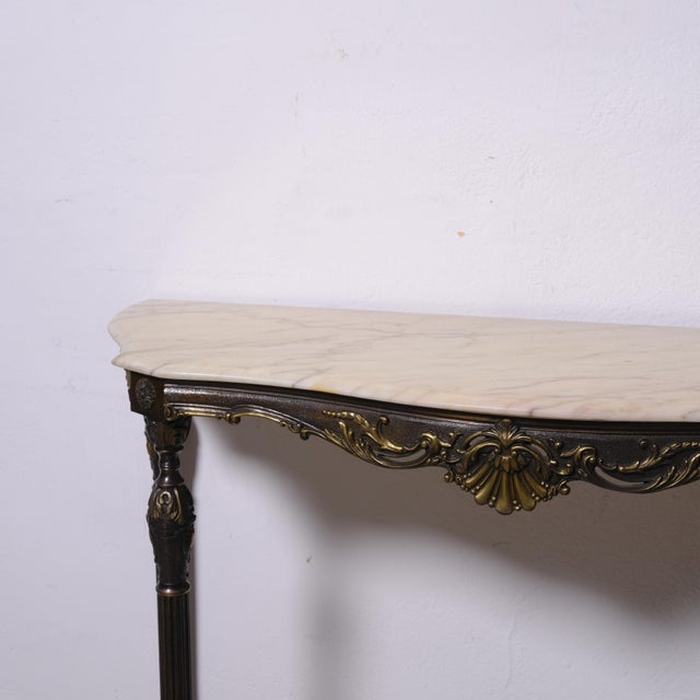 Bronze Console Table with Marble Top, Italy, 1950s For Sale - Image 11 of 18