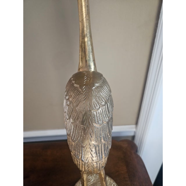 Mid-Century Modern Vintage Brass Sculpture of Flamingo For Sale - Image 3 of 10