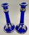 Mid 20th Century Silver Overlay Colbalt Blue Grape and Leaf Candlestick Candle Holders - A Pair For Sale - Image 5 of 10