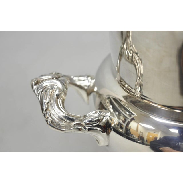 Metal Late 20th Century Happy 25th Anniversary Mom+Dad Silver Plated Trophy Cup Urn Champagne Ice Bucket For Sale - Image 7 of 16