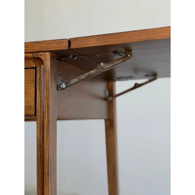 Brown Broyhill Drop Leaf Writing Desk For Sale - Image 8 of 18