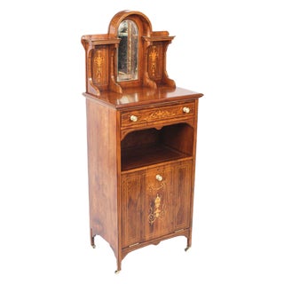 19th Century Edwardian Marquetry Inlaid Music Cabinet by Gonçalo Alves For Sale