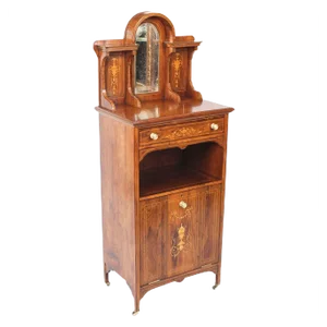 19th Century Edwardian Marquetry Inlaid Music Cabinet by Gonçalo Alves