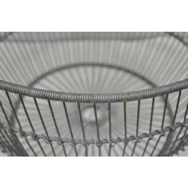 Vintage Industrial Modern Large 24" Metal Wire Oyster Clam Throw Blanket Basket For Sale - Image 11 of 16