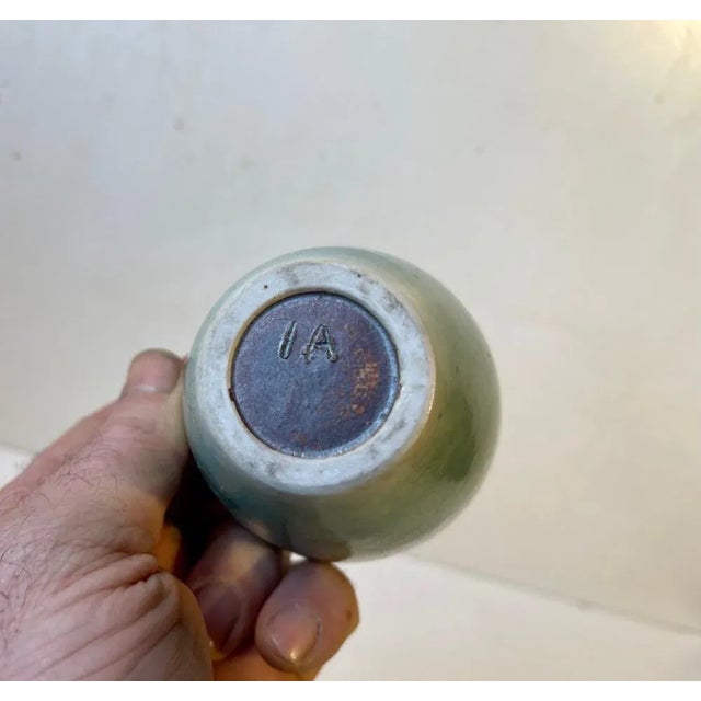 1950s Stoneware Vase in Green Glaze, Saxbo, 1950s For Sale - Image 5 of 10