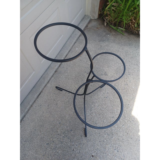Mid Century Modern 3 Tier Wrought Iron Plant Stand For Sale In Detroit - Image 6 of 9