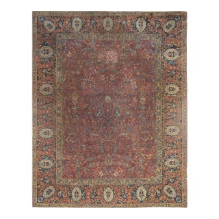 Late 19th Century Pasargad Antique Agra Hand-Knotted Rug - 11'2" X 14'2" For Sale