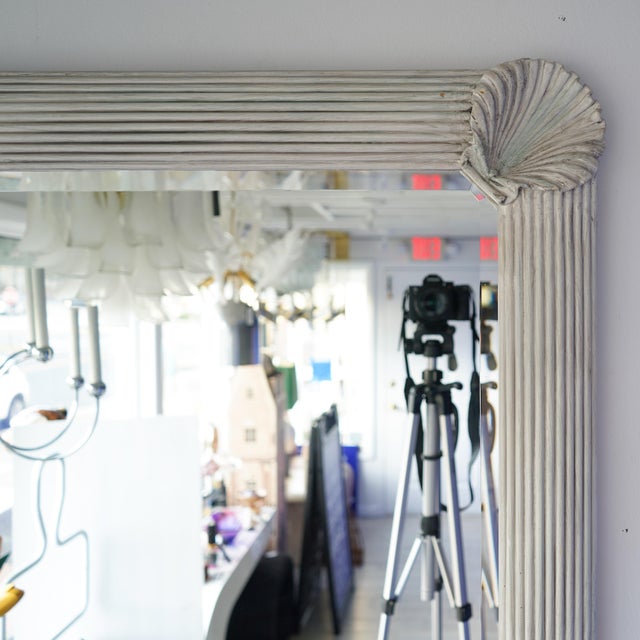 Vintage Pencil Reed Bamboo Shell Mirror For Sale - Image 10 of 12