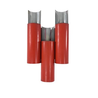 Mid-Century Italian Red and Chrome Wall Lamps from Stilnovo, 1970s, Set of 10 For Sale