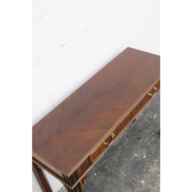 Hollywood Regency Mahogany Small Narrow Tv Console Table by Lane Chairish