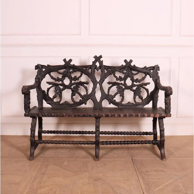 Victorian Black Forest Bench For Sale - Image 11 of 11