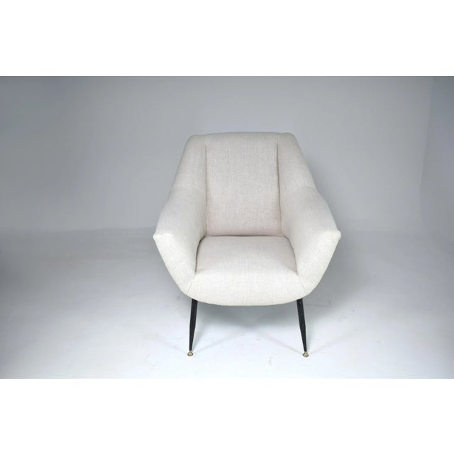 Restored Italian Mid-Century Modern Wingback Armchair, 1950s Design For Sale - Image 6 of 12