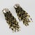 1980s Waterfall Black and Gold Glass Beaded Dangle Clip Earrings For Sale - Image 5 of 8