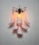Mid-Century Modern Vintage Italian Murano Wall Lights with Pink Lattimo Glass Petals in the manner of Mazzega, 1990, Set of 2 For Sale - Image 3 of 18