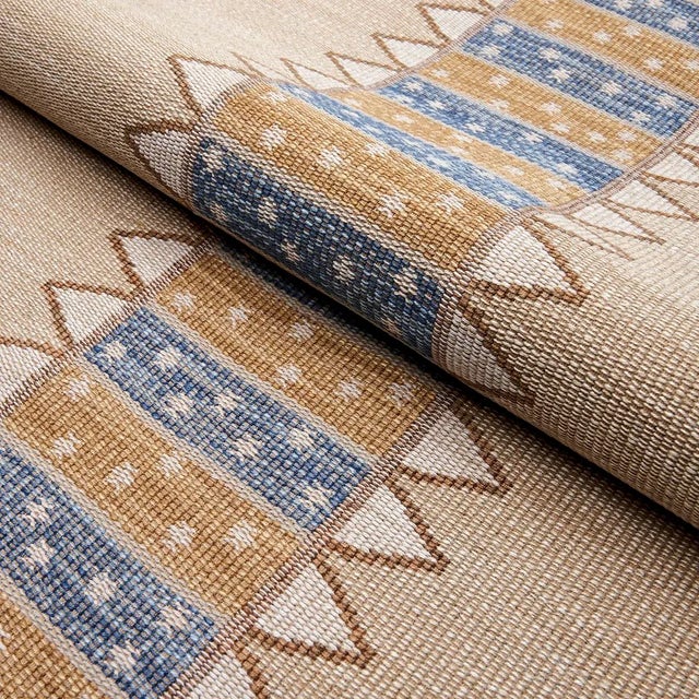 Schumacher Schumacher Noor Kilim Stripe Fabric, Ochre For Sale - Image 4 of 5
