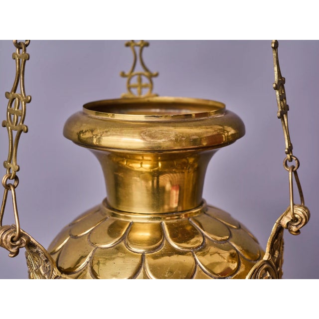 2000 - 2009 Neo-Gothic Hanging Temple Oil Lamp For Sale - Image 5 of 9