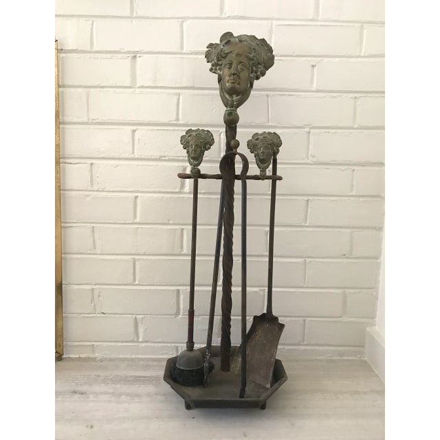 Brass Vintage French Fireplace Tools Set For Sale - Image 8 of 8