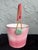 1960s Vintage Hand-Painted Ceramic Candy Bucket With Wrapped Handle, Pink Ombre Finish For Sale - Image 5 of 11