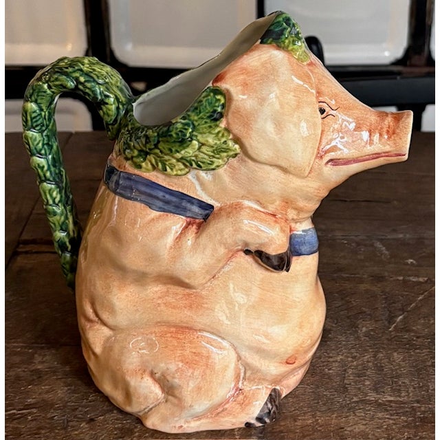 Italian Italian Majolica Monk Pig Pitcher, Signed For Sale - Image 3 of 10