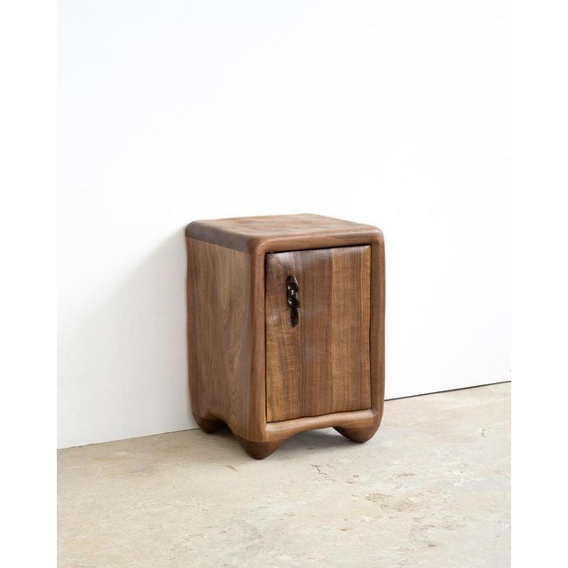 Walnut and Glazed Ceramic Nightstand by Alexander Knysch For Sale - Image 6 of 8