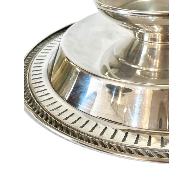 Mid Century Silver Plate Lazy Susan Tray For Sale - Image 12 of 15