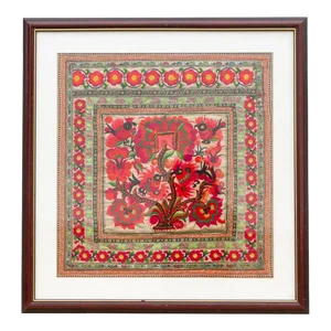 Floral Rhapsody, Antique Framed Textile