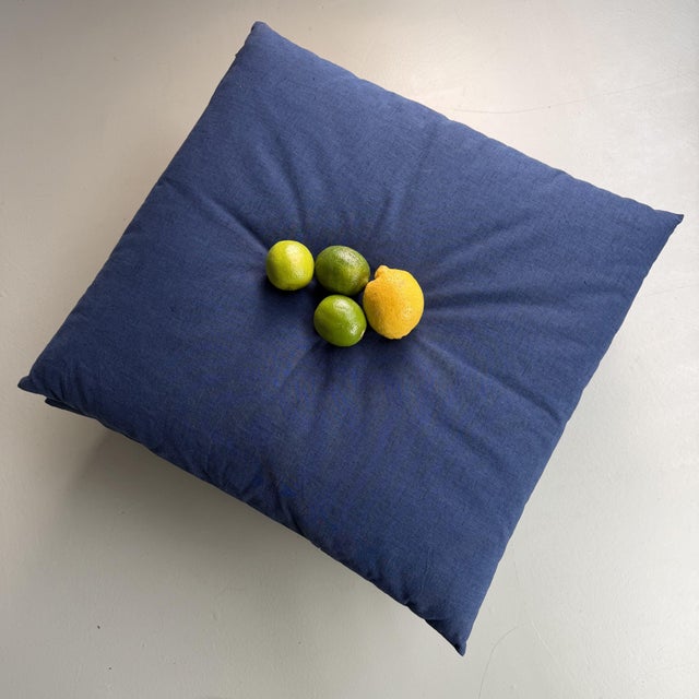 1980s Vintage Indigo Zabuton Floor Cushions, 1980s, Set of 5 For Sale - Image 5 of 12