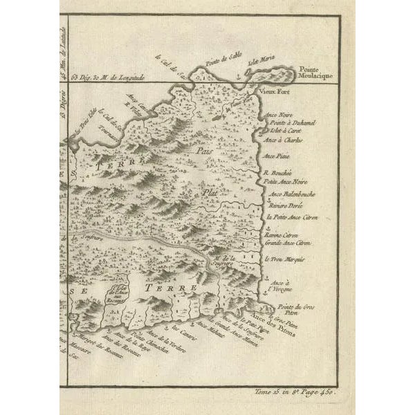 Map of Saint Lucia in the West Indies by Bellin, 1758 For Sale - Image 3 of 6