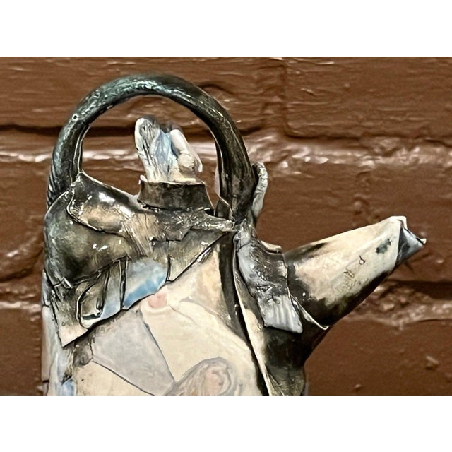 Contemporary Late 20th Century Gerry Wallace Studio Pottery Wall Teapot Slab Built Art Ceramics For Sale - Image 3 of 9