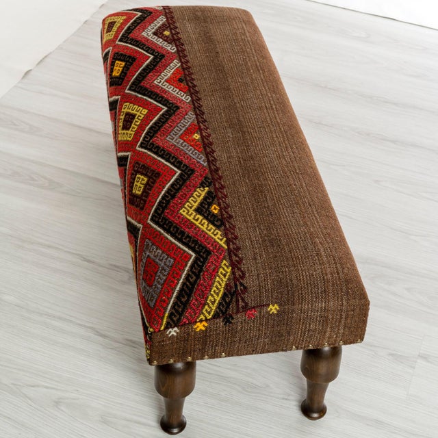 Mid-Century Modern Nomadic Kilim Upholstered Coffee Table For Sale - Image 3 of 8