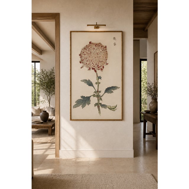 Paper Spider Chrysanthemum by Hasegawa, Vintage Japanese Botanical Art Print, 40" X 60" For Sale - Image 7 of 9