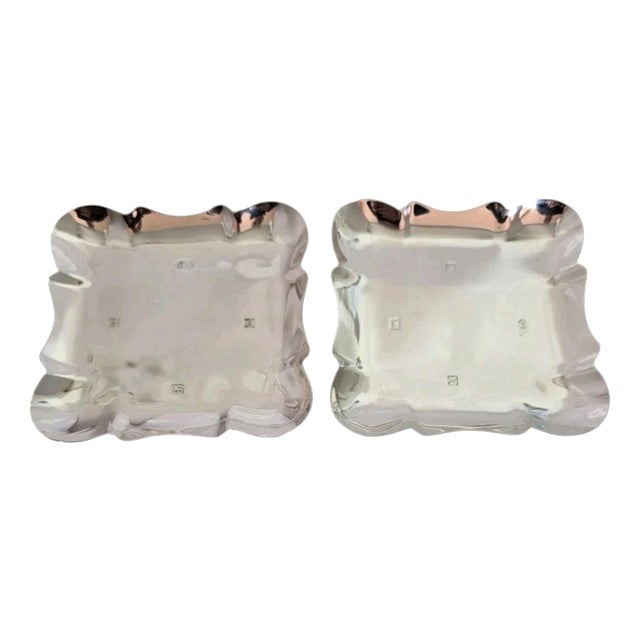 Mid-Century Sterling Silver Bon Bon Trinket Dishes, 1972, Set of 2 For Sale