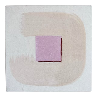 Original Painting | Pink and Cream Abstract Loop, 10 X 10 In. For Sale