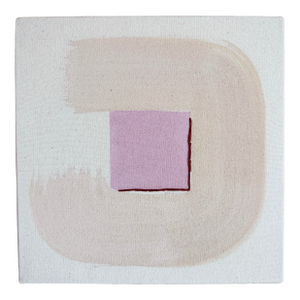 Original Painting | Pink and Cream Abstract Loop, 10 X 10 In.