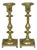7” Turned Brass Candle Holders - Pair For Sale