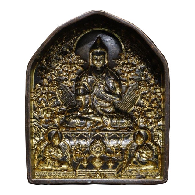 Antique Tibetan Tsha Tsha Mould of Tsongkhapa, Himalayan Buddhist Art For Sale
