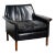 Early 20th Century Vintage Black Leather Armchair For Sale