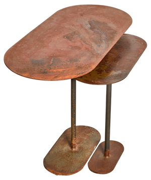 Oxidized Ellipses Tables by Pia Chevalier, Set of 2