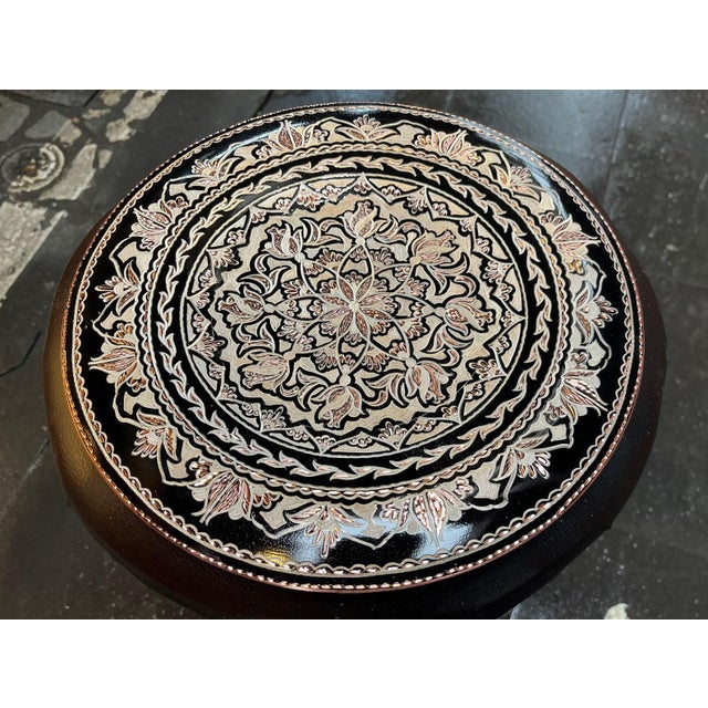 Engraved Design Copper Tray For Sale - Image 6 of 8