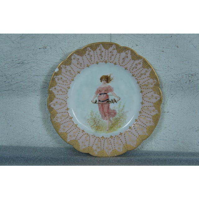 Haviland & Co. Set of 3 Antique Haviland & Co Limoges Royal Vienna Gold Encrusted Plates For Sale - Image 4 of 11