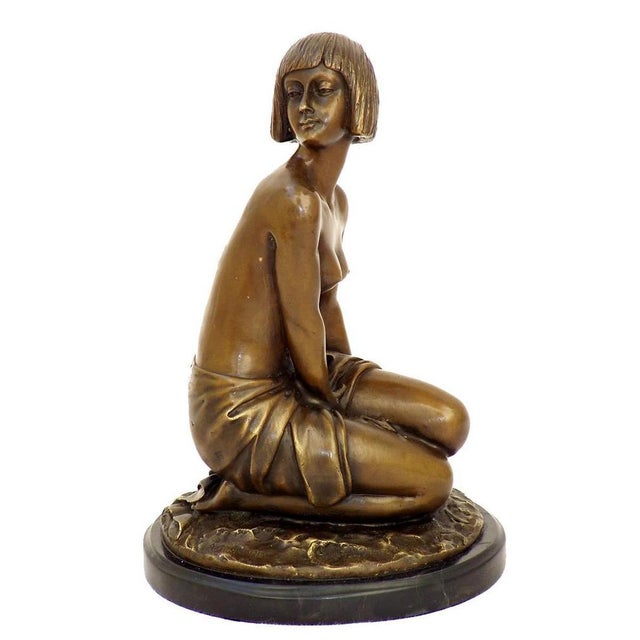 Art Deco Nude Sculpture, Patinated Bronze For Sale - Image 4 of 6