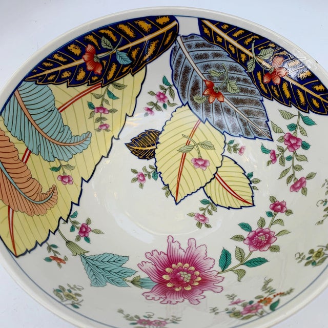 This beautiful vintage fine china bowl in the TOBACCO LEAF pattern was made in JAPAN by Seymour Mann. This dramatic bowl...