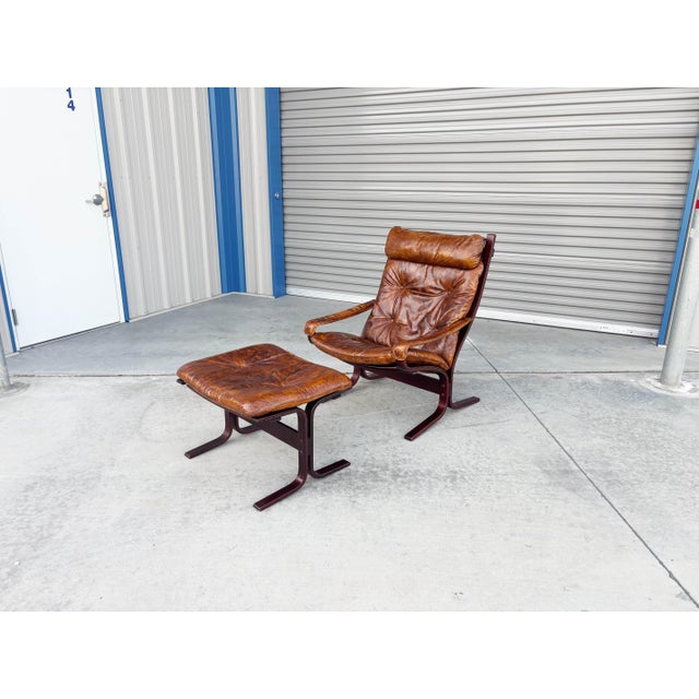 Danish Modern Lounge Chair & Ottoman attributed to Westnofa This beautifully crafted Danish Modern lounge chair and...