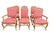 A set of 2 arm chairs and 4 armless chairs French wood upholstered chairs made by Drexel Heritage. Tag underside. The...