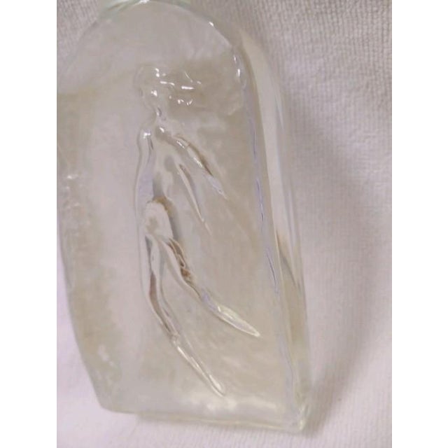 1990s Rochas Design House Vintage Crystal Bottle F'leur D' Eau Ice Cube Woman France Large Size 3.4oz For Sale - Image 4 of 9