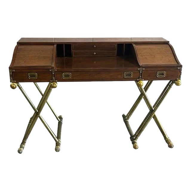 Drexel Oxford Square Series Campaign Desk For Sale