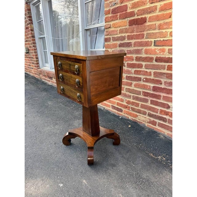 American Antique American Classical Carved Mahogany Work Table For Sale - Image 3 of 17